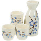 Elegant Plum Blossom Sake Set - 5-Piece Ceramics Pot & Cup