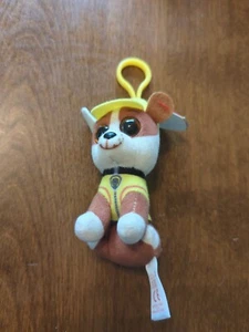 TY Beanie Baby - RUBBLE Paw Patrol Plastic Key Clip 4 inch MWMTs Boo Nwt  - Picture 1 of 8