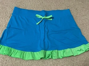 So Girls Plus Neon Blue Green Ruffle Skirt Size 12 1/2 - Picture 1 of 7