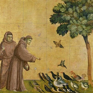 Mosaik Keramik Tafel des Heiligen Franz von Assisi Backsplash Wandfliese Wandbild Kunst - Bild 1 von 5