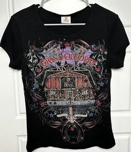 Grand Ole Opry Rhinestone Country Western Music Graphic Shirt- Girl’s Large - Picture 1 of 5