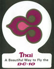 Thai Airways Beautiful Way to Fly the DC-10 airline baggage sticker unused