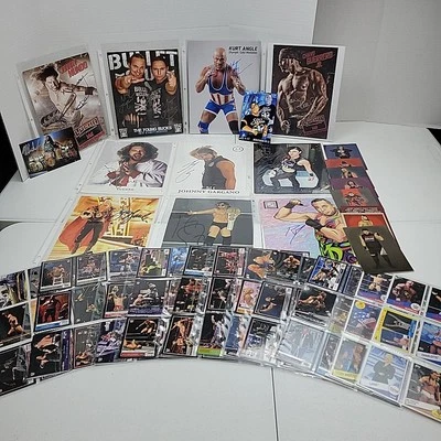 WWE Autograph Photo Lot W/Cards Charlotte RC Angle Lauler Guerrero Mundo Auto - Image 1 of 4