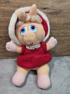 Vintage 1987 Baby Miss Piggy Plüschtier Stofftier Weihnachten Jim Henson  - Bild 1 von 6
