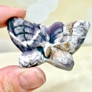 Amethyst Schmetterling Kristall Schnitzerei - natürlicher Edelstein geschnitzter Cabochon 1,9 Zoll - Bild 1 von 3