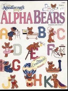 NEEDLE CRAFT SHOP #916801- COUNTED CROSS STITCH pattern ALPHA BEARS - Picture 1 of 3