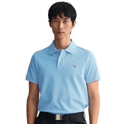 Gant Mens Polo Shirts Casual Manga Corta Trabajo Tee Transpirable Top Algodón - Imagen 1 de 2