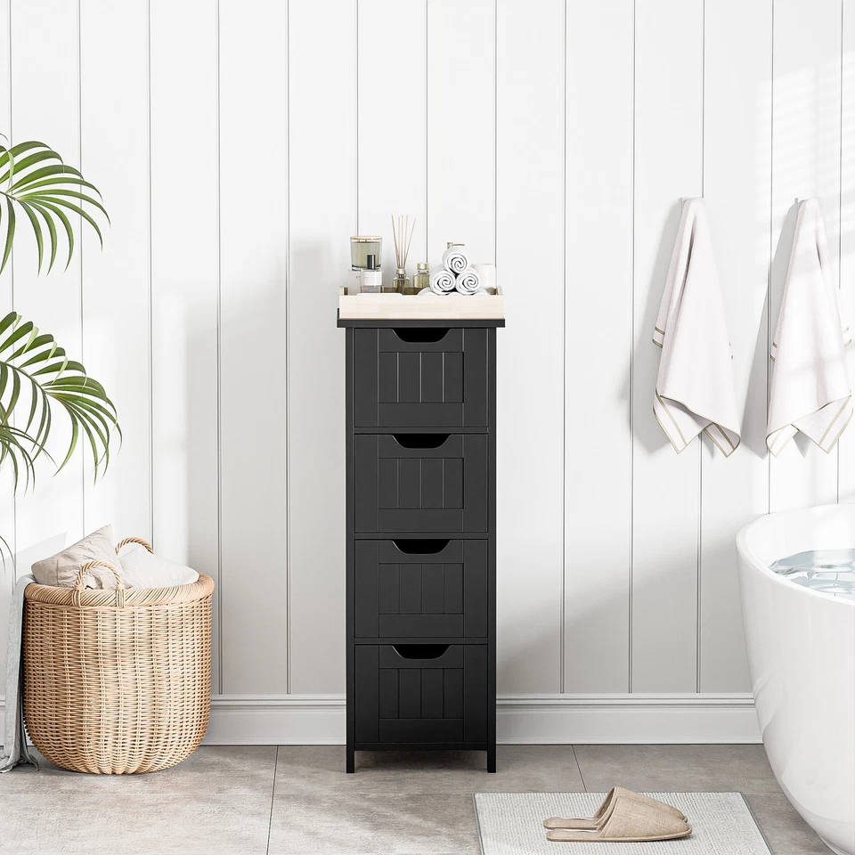 Armario de almacenamiento de baño armario lateral con 4 cajones armario de entrada 4 colores Foto 1 de 1