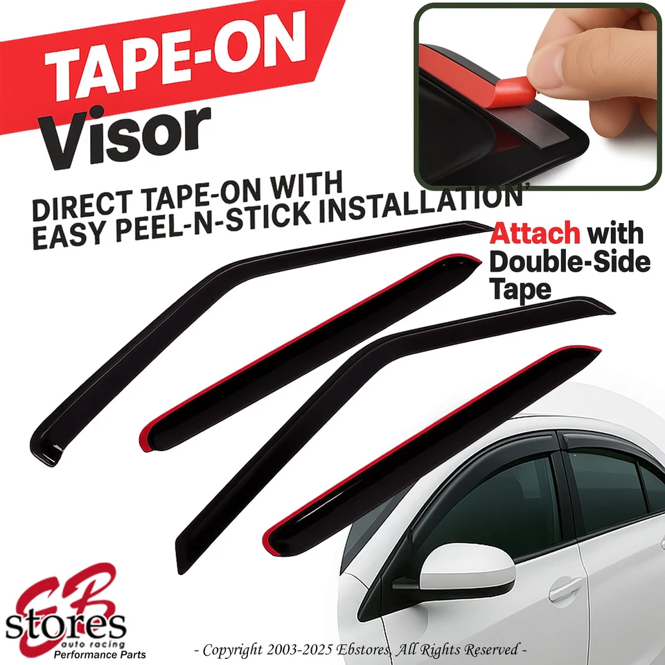 Visera de ventana con pantalla de ventilación 4 puertas Mitsubishi Mirage 97-01 1997 1998 1999 2000 2001 4 piezas Foto 1 de 4