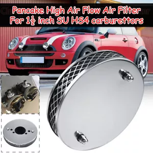 Pancake High Air Flow Chrome air Filter For SU HS6 Carburettor - Picture 1 of 7