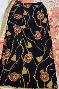 Vintage Silk Club Collection Size 6 Silk Horse Print Equestrian Skirt - Picture 1 of 7