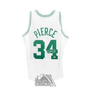 Paul Pierce Autographed Boston M&N White Replica Basketball L Jersey - Fanatics - Picture 1 of 2
