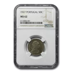 1927 Portugal 50 Centavos MS-62 NGC - Picture 1 of 3