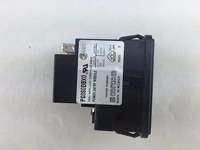 TE Connectivity Corcom PS0S0DBX0 Power Entry Module 10A Dual Fuse Snap In Mount - Image 1 of 4