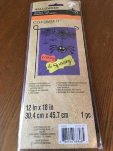 Celebrate It Halloween Purple Garden Flag Spider 12”x18” Creepy And Spooky - Picture 1 of 4
