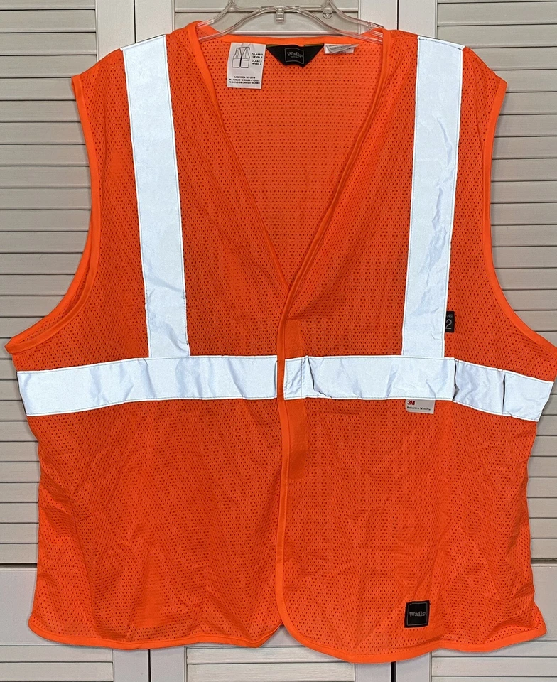 New Walls Mens Blaze Orange Hi-Vis Reflective Safety Vest ANSI 2, Sz XL, Hunting - Image 1 of 4