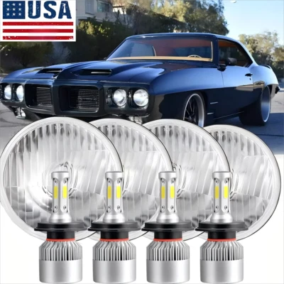 4pcs for Pontiac GTO Grand Prix Firebird 5 3/4" 5.75" LED Headlights HI/LO AAA - Image 1 of 4