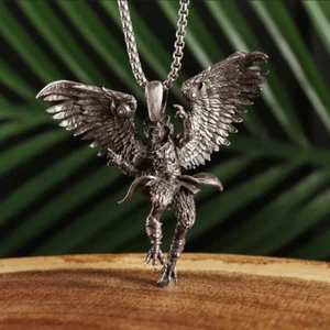 Garuda King Jewelry Vintage Silver Dapeng Bird Sexy Pendant Necklace - Picture 1 of 9