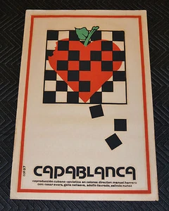 1987 Cuban Original Movie Poster.Ajedrez Master.CAPABLANCA.Chess Champion art - Picture 1 of 7