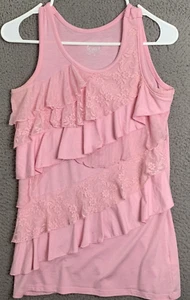 Justice Tank Top Womens Pink Sleeveless Casual Pullover Blouse Shirt Size 16 - Picture 1 of 8