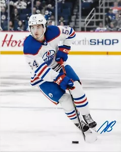 Autographed Edmonton Oilers Prospect Xavier Bourgault Signed 8x10 Photo Original - Picture 1 of 2