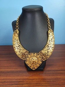 Vintage 90s Jose Maria Barrera for Avon Falling Leaves Necklace Golden Beautiful - Picture 1 of 16