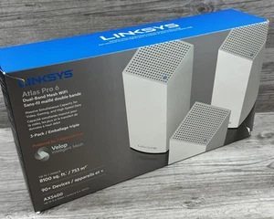 Linksys Atlas Pro 6 MX5500 Dual-Band WiFi 6 Router AX5400 Mesh 5.4Gbps 3-Pack - Picture 1 of 13