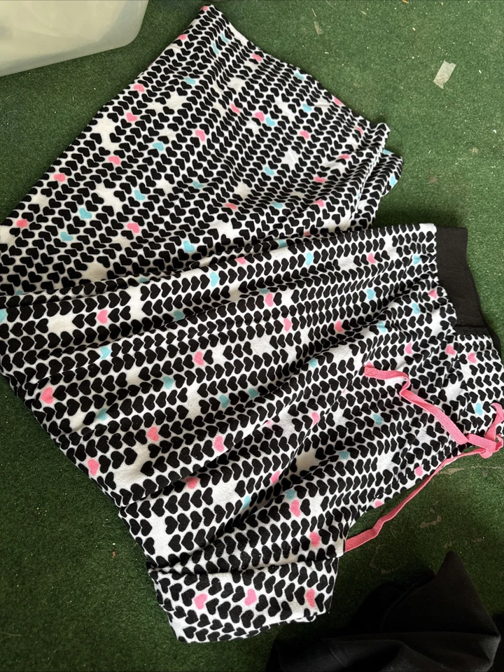 Pantalones de salón Joe Boxer para mujer corazones negros talla 1X Foto 1 de 4