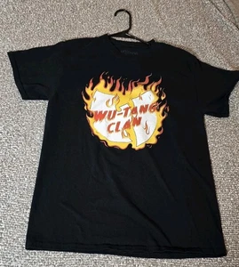 Wu-Tang Clan Shirt Flame Fire Logo Retro Rap Tee Men’s Size M Rap ODB Hip Hop - Picture 1 of 11