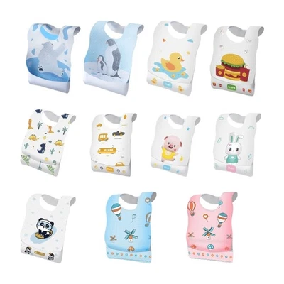 10Pcs Newborn Drooling Apron Disposable Cotton Bib Burp Cloths Nursing Bib - image 1 of 4