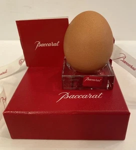 Baccarat Crystal Egg Holder In Box Salt Cellar Porte Oeuf Stand Made France - Picture 1 of 15