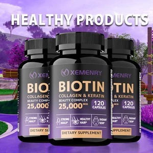 Biotina Colágeno y Queratina 25.000 mcg - Salud del cabello, la piel, las uñas, los huesos y las articulaciones - Imagen 1 de 12