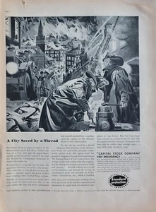 Capital Stock Fire Insurance-Albert Dorne Art Vintage 1938 Firefighter Ad - Picture 1 of 1