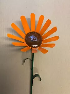 All recycled metal sunflower home garden stake yard art lawn ornament 22" tall - Picture 1 of 2