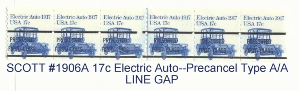 #1906a  17c Electric Auto NO NUMBER Type A/A LINE Gap PS6 MISCUT EFO - Image 1 of 1