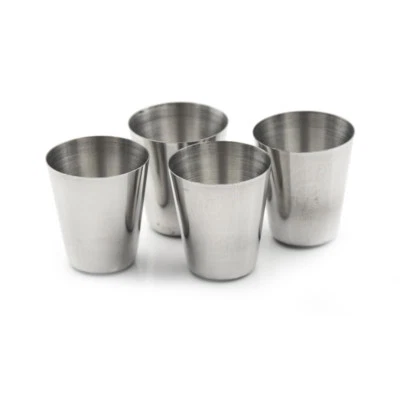 4Pcs Stainles Steel Mini Cup Mug Drinking Coffee Beer Tumbler Camping Travel - Image 1 of 4