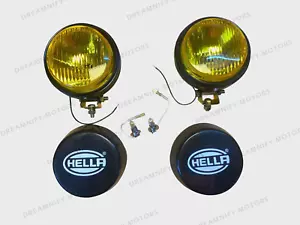 Coppia Hella Rotondo Faro Fendinebbia Giallo Vetro + Cover Con H3 12V 55 Bulbo - Bild 1 von 12