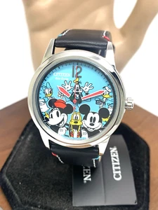 Reloj Citizen Unisex AW1235-06W Eco-Drive Disney Mickey & Friends Cuero Negro - Imagen 1 de 13