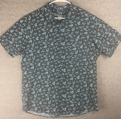 Apt. 9 衬衫 Performance 男式 XLT 热带叶短袖纽扣 — 第 1/4 张图片