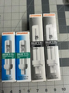 New 4-pack lot Sylvania 20679 827 Dulux D 26 Watt Compact Light Bulb 13W 20691 - Picture 1 of 5