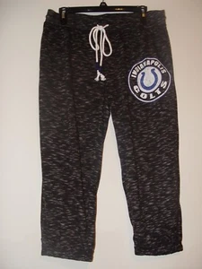 Indianapolis Colts NFL Women Grey Knit Pants Ladies Size Med Joggers Knee Capri - Picture 1 of 1