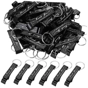  100 Pcs Bottle Opener Keychain Bulk Thank You Wedding Favors for Guests Black - Picture 1 of 7