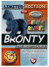 Ty Beanie Babies BRONTY the Brontosaurus Dinosaur BBOC Platinum Edition Card