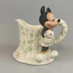 Disney Showcase Lenox Mickey Minnie Teapot CREAMER 24k Gold Woodland Picnic - Imagen 1 de 9