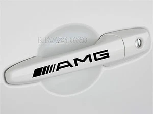 AMG Mercedes Benz manija de puerta de vinilo calcomanía deporte carreras emblema NEGRO - Imagen 1 de 1