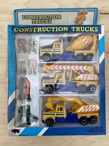 Vintage Diecast Construction Trucks In Package.  1980s? - Picture 1 of 4