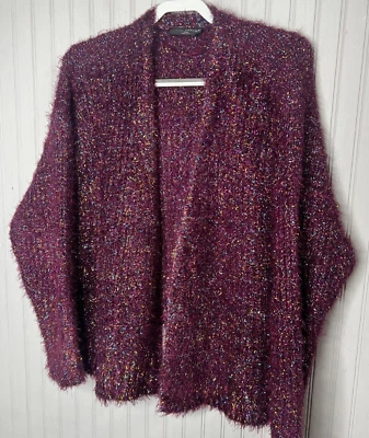 Cárdigan Lane Bryant para mujer 22 24 vacaciones púrpura confeti brillante fecha noche NUEVO Foto 1 de 4