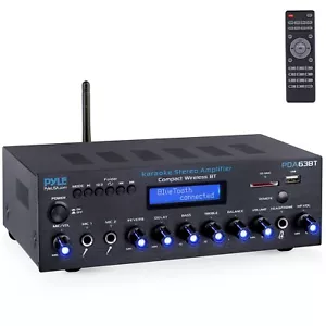 Pyle 200W Wireless BT Streaming Amplifier, Multi-Channel Home Audio Receiver - Picture 1 of 8