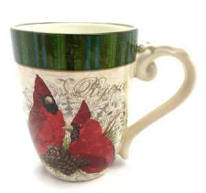 Cracker Barrel Large Mug ”Rejoice” 2 Cardinals Season of Peace Lori Siebert 5" - Picture 1 of 6