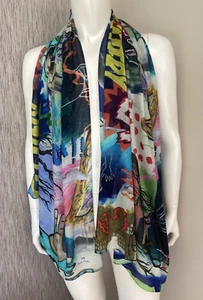 PS PAUL SMITH Bufanda Retro Multicolor De Cómics "PULP" Impresa Hecha En Italia - Imagen 1 de 15